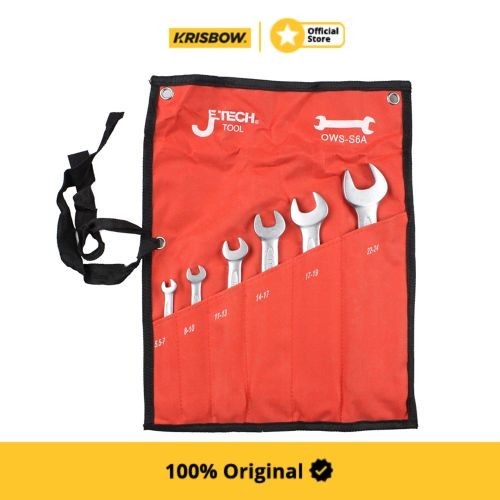 Jetech Set Kunci Pas Open End 5.5-24 Mm 6 Pcs