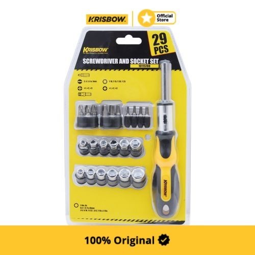 Krisbow Screwdriver Obeng & Socket Kunci Sok 29 Pcs Lrss29