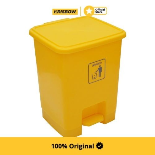 Krisbow Dust Bin Tempat Sampah Plastik Outdoor Pedal 15 Ltr