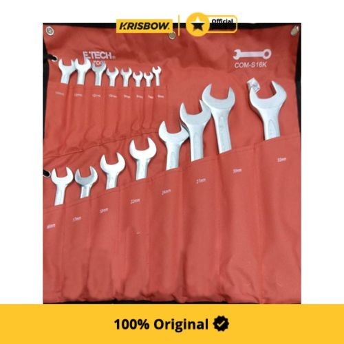 Jetech Set Wrench Kunci Ring Pas 6-32 Mm Com-S16K 16 Pcs