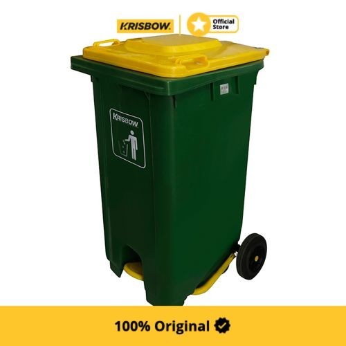 Krisbow Dust Bin Tempat Sampah Plastik Outdoor 240 Ltr-Hijau