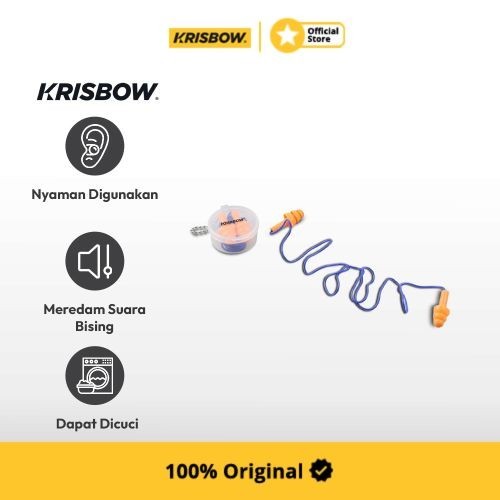 Krisbow Set 50 Pasang Earplug Silikon Dengan Kabel