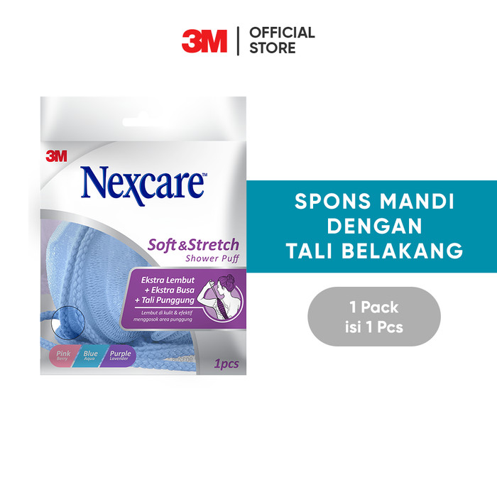 3M Nexcare Busa Spons Mandi Stretch Puff Tali Pung