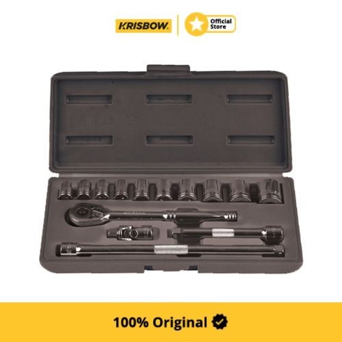 Krisbow Set Kunci Socket 3/8In 10-22Mm 14Pc