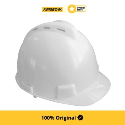Krisbow Brim Vented Helm Keselamatan Kerja Hdpe - Putih
