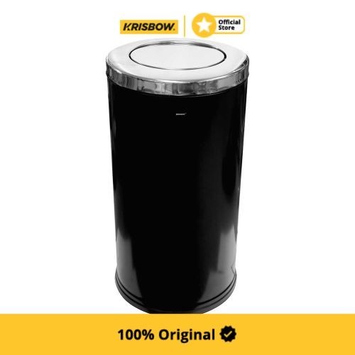 Krisbow Bin Tempat Sampah Stainless Tutup Ayun 80 L - Hitam