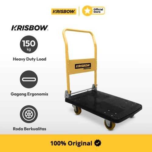 Krisbow Platform Troli Barang Roda Polyurethane 150Kg - Biru