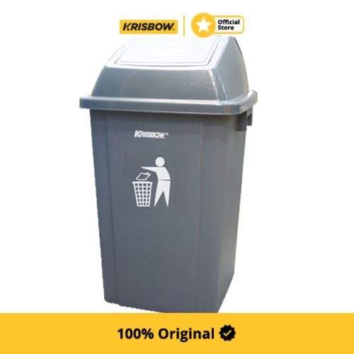 Krisbow Dust Bin Tempat Sampah Plastik Outdoor 60 Ltr - Abu