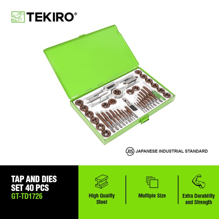 TEKIRO TAP AND DIES SET 40 PCS / TAP AND DIES SET /TOOLS/ALAT PERKAKAS