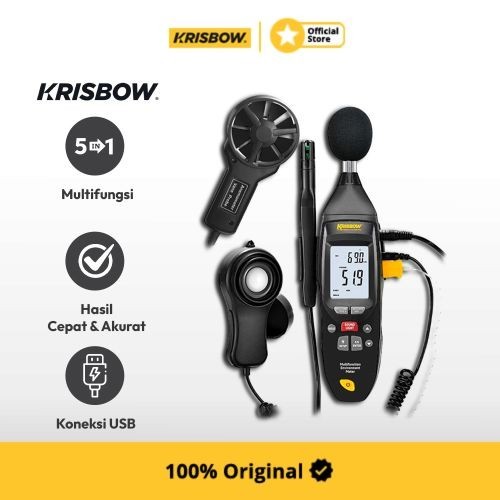 krisbow alat ukur environment meter 5 in 1 pro