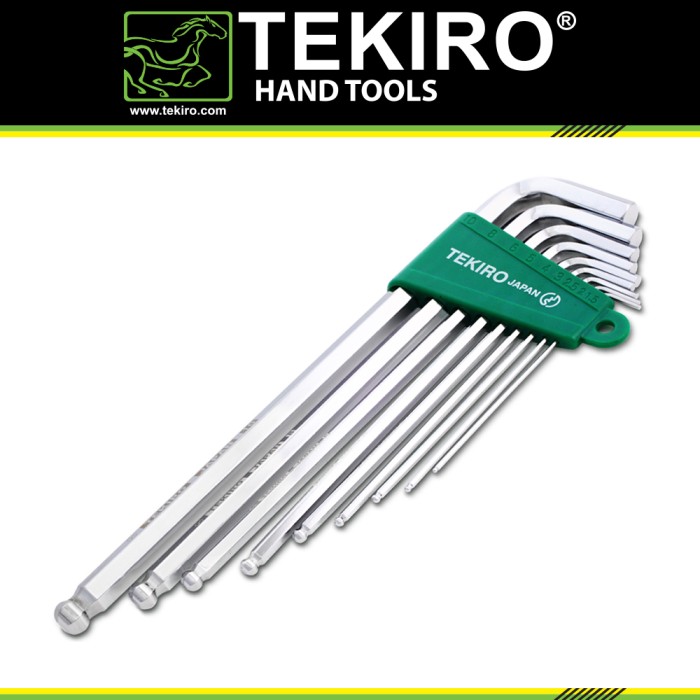 Tekiro Kunci L Set Ballpoint 9 Pcs (Panjang)