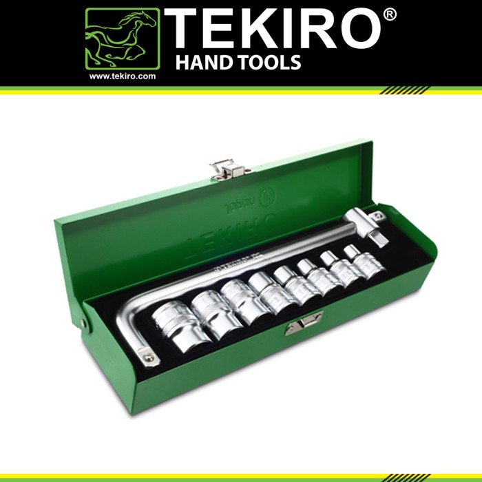 TEKIRO 1/2 INCH SOCKET SET 6 PT 8 - 24 MM 10 PCS / KUNCI SOCK SET
