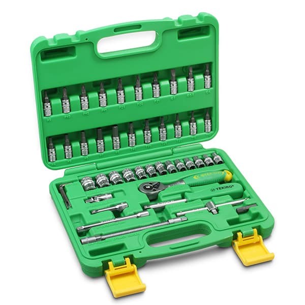 TEKIRO 1/4 INCH SOCKET SET PLASTIK 46 PCS /KUNCI SOCK SET