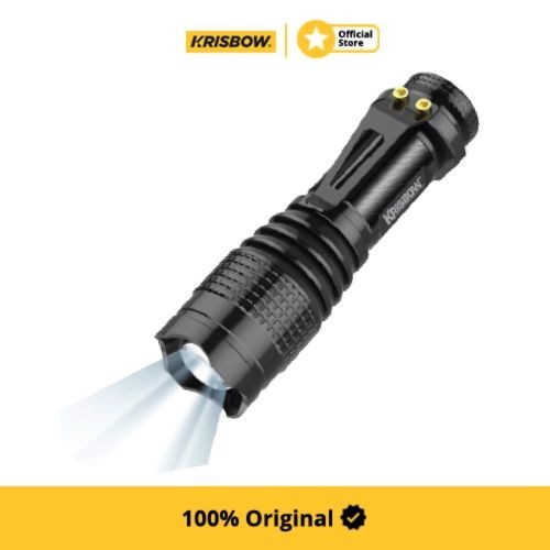 Krisbow Flashlight Senter Led 50Lm 1Xaa-15V Dengan Klip