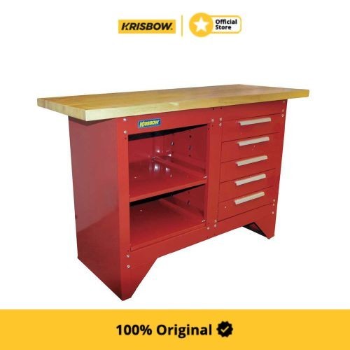 Krisbow Work Bench Meja Workshop 137X51X86.5 Cm - Merah