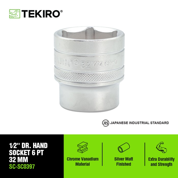 TEKIRO 1/2 INCH KUNCI SOCK 6 PT 32 MM / MATA SOK / ANAK SOK