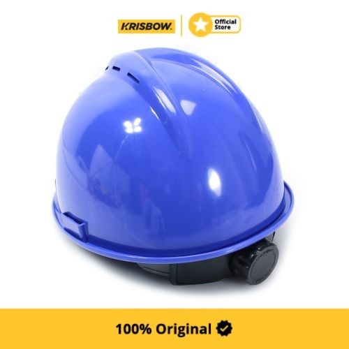 krisbow brim vented helm keselamatan kerja hdpe - biru