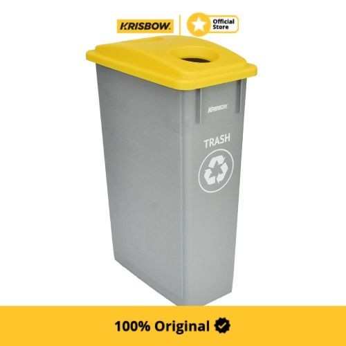 Krisbow 90 Ltr Tempat Sampah Plastik - Abu-Abu / Kuning