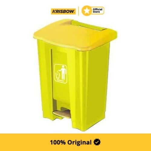 Krisbow Dust Bin Tempat Sampah Outdoor Pedal 45 Ltr - Kuning