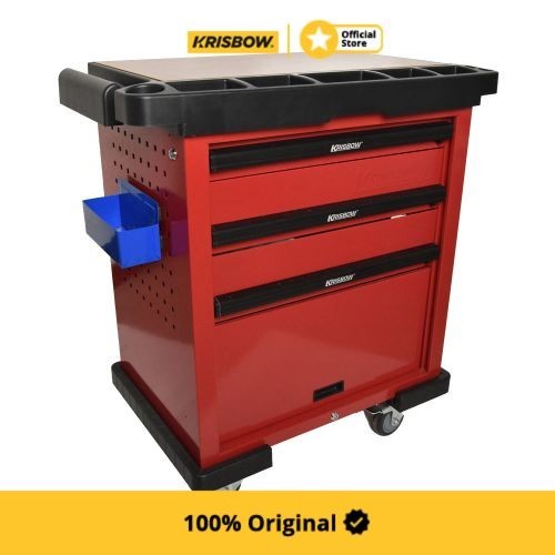 Krisbow Tool Drawer Troli Perkakas W/ 3 Laci Lrtdr3 - Merah
