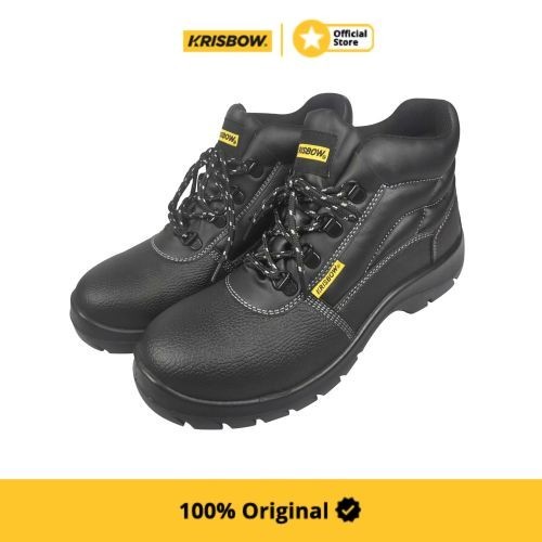 Krisbow Ukuran 40 Argon Sepatu Pengaman 6 Inci - Hitam