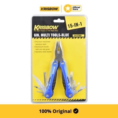 Krisbow Alat Saku Multi Tools 15 In 1 - Biru