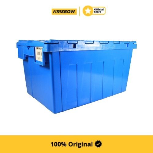 Krisbow Nestable Kontainer Dengan Tutup 58 Ltr - Biru Lrncb1