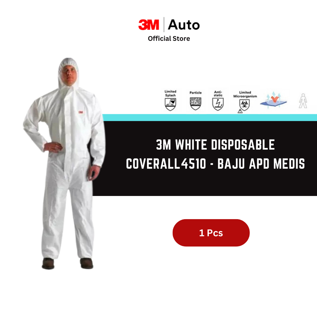 3M 4510 Coverall Disposable Protective Hazmat - Ba