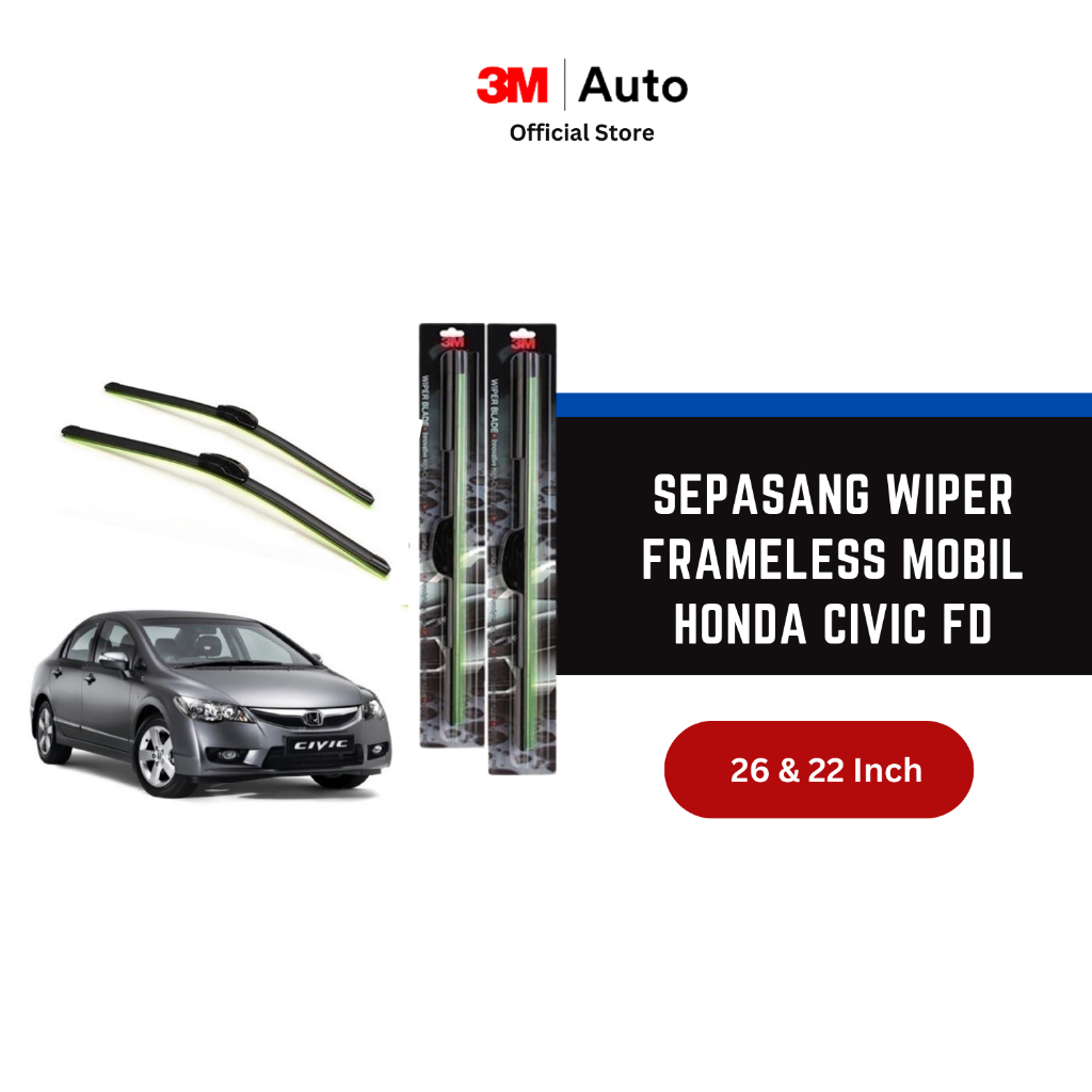 3M Wiper Frameless Mobil Honda Civic FD - 26 dan 2
